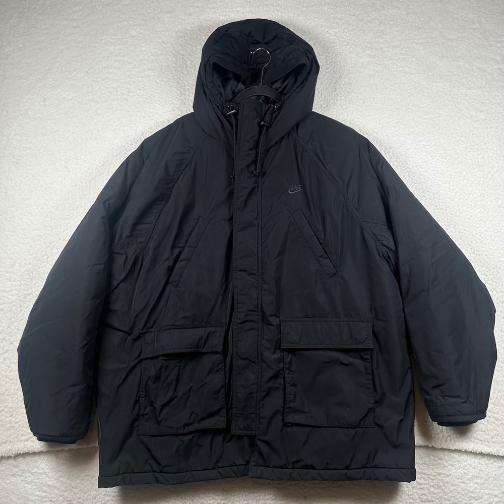 Nike Therma-FIT Hooded Parka Mens Heavyweight Insulated Jacket XXL Black Warm